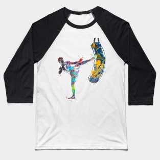 Kickbox Male Martial Artist Baseball T-Shirt